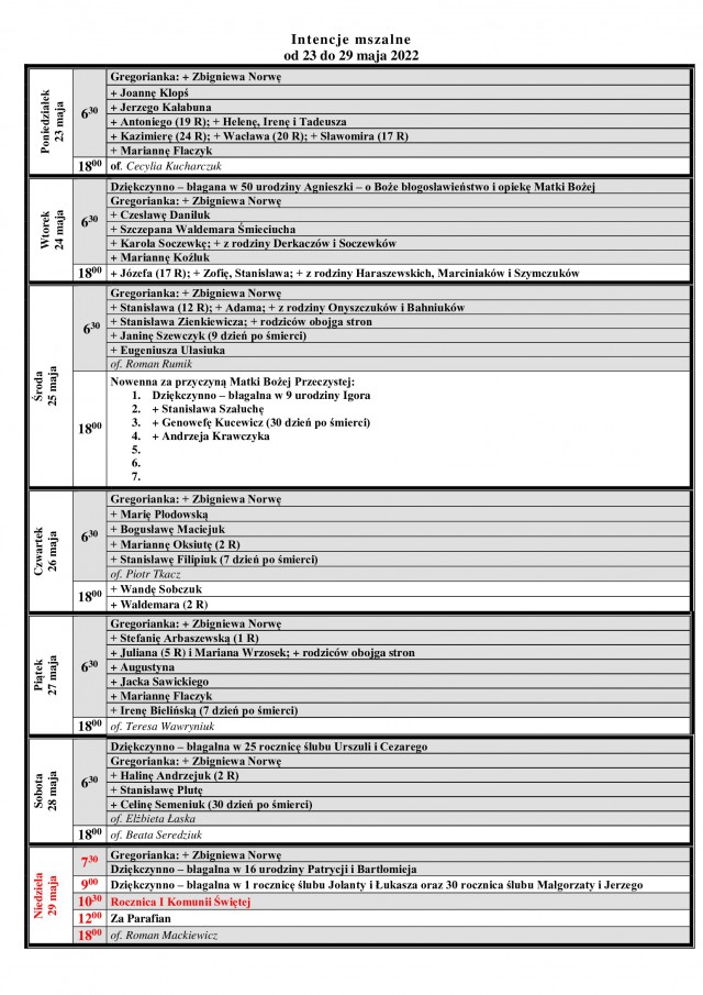 23.05.2022 - 29.05.2022