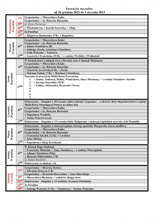 26.12.2022 - 1.01.2023