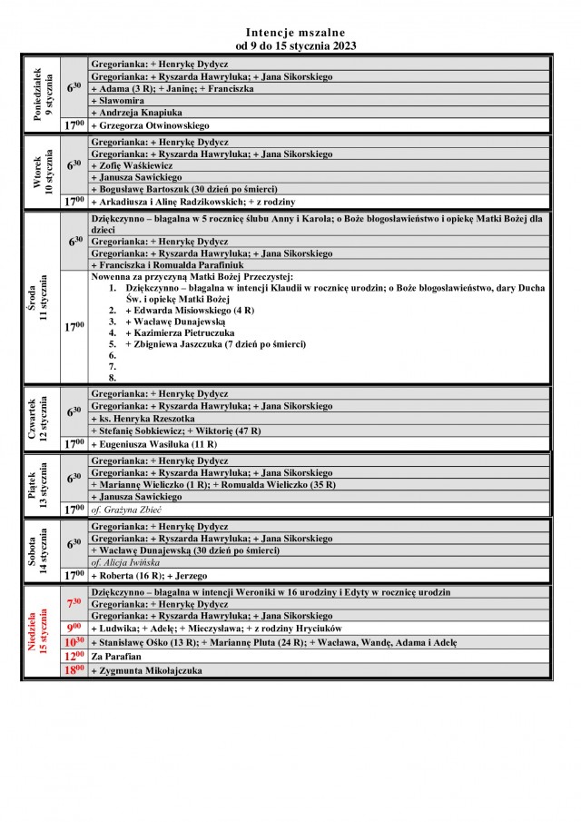 09.01.2023 - 15.01.2023