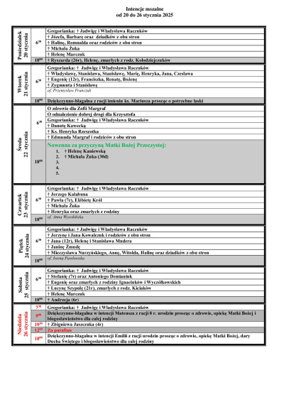20.01.2025 - 26.01.2025